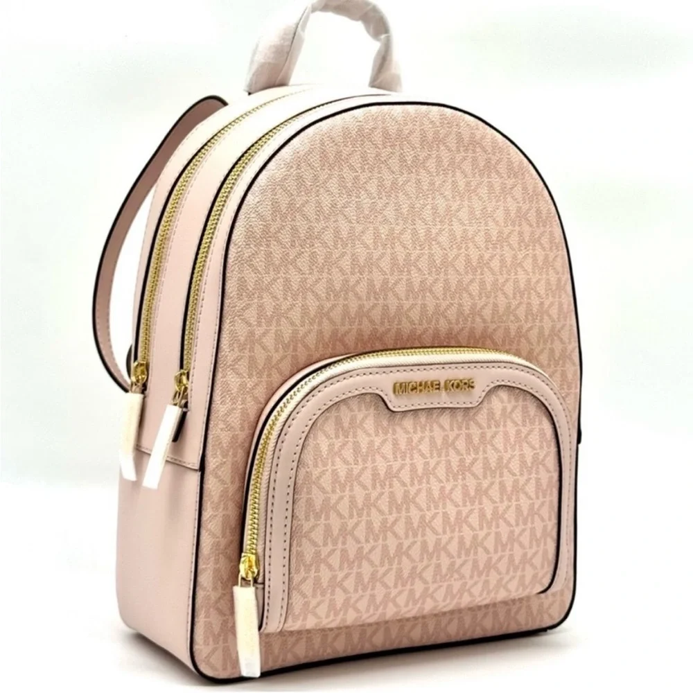 Michael Kors Jaycee Medium Signature Logo Backpack Powder Blush